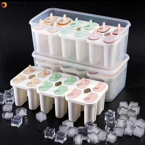  Baby Kids Family Reusable Frozen Ice Mold Homemade DIY Ice Cream Yogurt Juice Fruit with Lock Lids