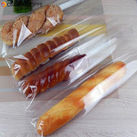 Baking Package Bag Transparent Flat Polybag Ice Cream Packing Bag Plastic Long Bread Bake Stroage Bags 100PCS/Pack