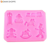 Bear Train Silicone Chocolate Cake Decorating Mold Resin Flower