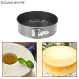 Black Carbon Steel Cakes Molds Non-Stick Metal Bake Mould Round Cake Baking Pan Removable Bottom Bakeware Cake Supplies