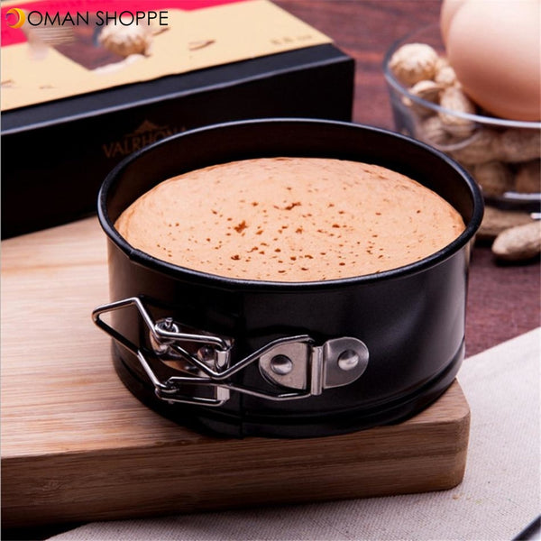 Black Carbon Steel Cakes Molds Non-Stick Metal Bake Mould Round Cake Baking Pan Removable Bottom Bakeware Cake Supplies