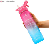 Bpa Free & Leakproof Frosted Portable Reusable Fitness Sport Water Bottles With Motivational Text