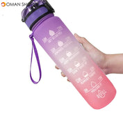 Bpa Free & Leakproof Frosted Portable Reusable Fitness Sport Water Bottles With Motivational Text