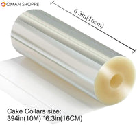 Cake Collars Clear Acetate Transparent Roll- 16cm x 10m