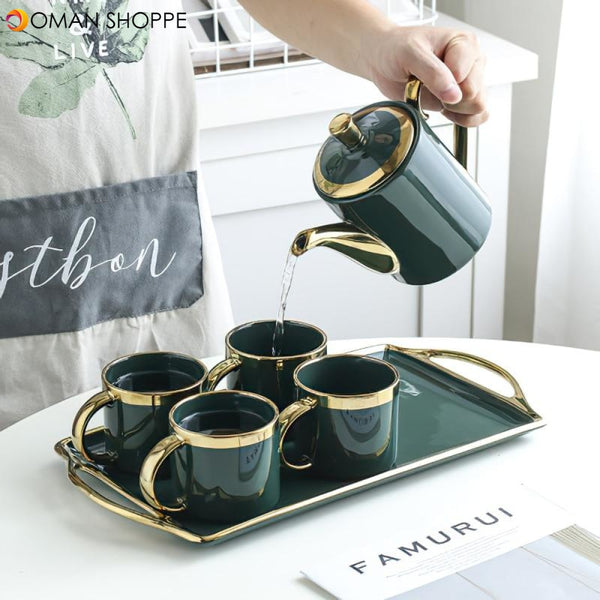 Ceramic Coffee Tea Set Nordic-Green