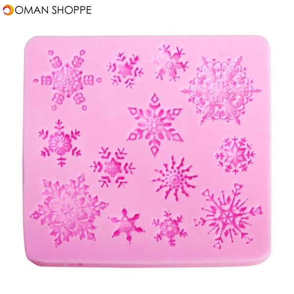 Christams Silicone Snowflakes Cake Mold Xmas Fondant Cake Decoration Mould