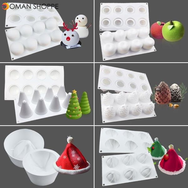 Christmas Fondant Molds Food grade Silicone Mold White DIY Cake Decoration Tools Cristmas Decoration Kitchen Accessories