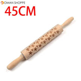 Christmas Snowflake Laser Embossing Rolling Pin Printed Cookie Dough Stick Fondant Tool Baking Noodle Cake Dough Engraved Roller