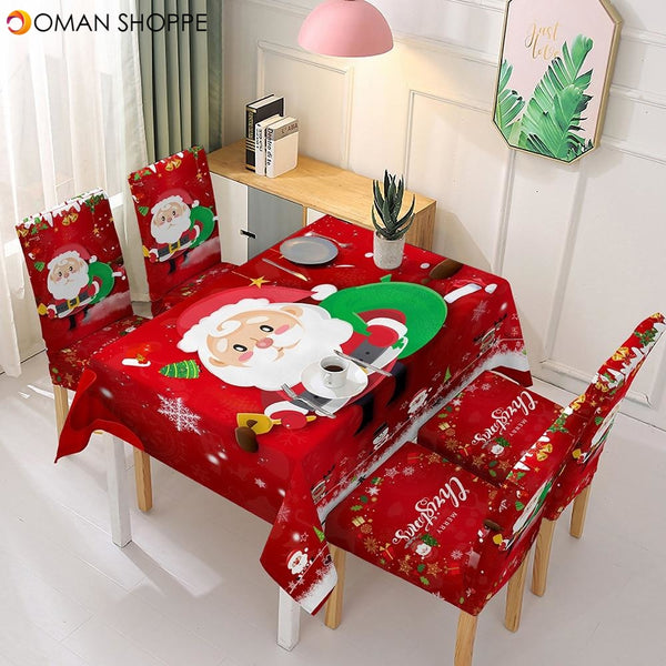 Christmas Tablecloth (No Chair Cover) Santa Claus 3D Printed 140x210 cms