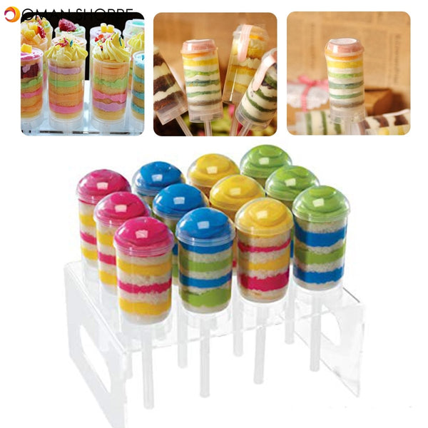 Clear 7.8" Acrylic 12 Holes Cup Cake Push Pop Stand Lollipop Cake Display Holder 