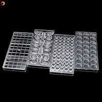 Clear Little Heart Shaped PC Polycarbonate 55 Chocolate Mold Candy Mould Tray