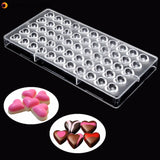 Clear Little Heart Shaped PC Polycarbonate 55 Chocolate Mold Candy Mould Tray