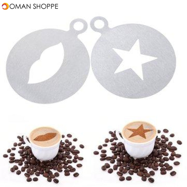 Coffee Art Decorating Tool Stainless Steel Thick Coffee Making Mould Stainless Steel Coffee Pattern Template Stencils Cappuccino Latte Art Mold Tools