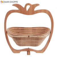 Collapsible Bamboo Fruit Basket Bowl Folding Foldable Trivet Storage Holder Rack Storage Baskets