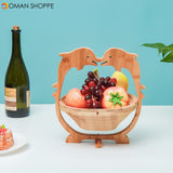 Collapsible Bamboo Fruit Basket Bowl Folding Foldable Trivet Storage Holder Rack Storage Baskets