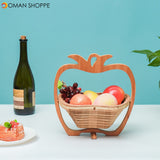 Collapsible Bamboo Fruit Basket Bowl Folding Foldable Trivet Storage Holder Rack Storage Baskets