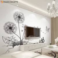 Creative Dandelion Wall Cover Decals Home Deor Black Sticker Removable Vinyl Stickers for Kids Room Living Room Decorations