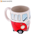 Creative Hand Painting Cartoon Double Bus Mugs Retro Ceramic Cup Coffee Milk Tea Mug Drinkware Novetly Gift Cartoon Double Bus Mugs