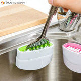 Detachable Cutlery Brush Cleaner Sucker Fork Spoon Cleaner Utensil Sink Scrubber Kitchen Helper