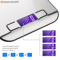 Digital Multi-function Food Kitchen Scale,Stainless Steel,11lb 5kg Stainless Steel Platform with LCD Display (Silver)