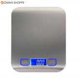 Digital Multi-function Food Kitchen Scale,Stainless Steel,11lb 5kg Stainless Steel Platform with LCD Display (Silver)