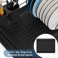 Dish Rack Dish Drying Stand Small Dish Rack with Tray Dish Drainer Plate Rack Dish Rake Kitchen Organizer Dish Drying Rack Countertop Black Kitchen Utensils Dish Racks Black Dish Stand