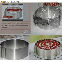 DIY Adjustable Rounded Mousse Ring Retractable Circle Ring Cake Mould 