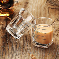 Double Espresso Ounce Cup 60ml Square Measuring Transparent Thickened Glass Coffee Latte For Roasting Concentrated Mugs Tools