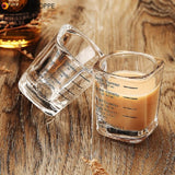 Double Espresso Ounce Cup 60ml Square Measuring Transparent Thickened Glass Coffee Latte For Roasting Concentrated Mugs Tools