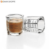 Double Espresso Ounce Cup 60ml Square Measuring Transparent Thickened Glass Coffee Latte For Roasting Concentrated Mugs Tools