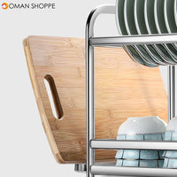 Double Layer Stainless Steel Kitchen Storage Rack Storages Household Arrangement for Kitchen Dishes