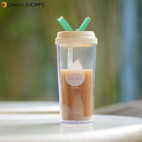 Double Leak-proof Large Capacity Thermos Cup Straw Cup Plastic Office Used Cups