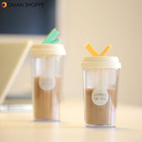 Double Leak-proof Large Capacity Thermos Cup Straw Cup Plastic Office Used Cups