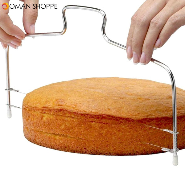 Double Wire Cake Cutter Slicer Adjustable 2 Line Stainless Steel DIY Butter Bread Divider Pastry Knife Kitchen Baking Tools