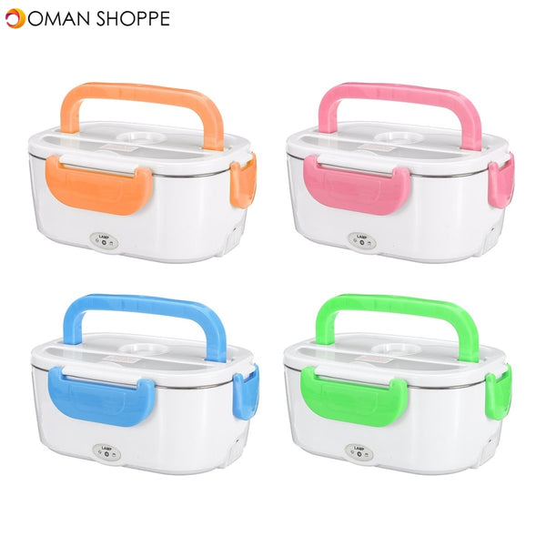 Dual Use Car+EU Plug Stainless Steel Food Warmer Electric Lunch Box Lunch Bneto Heater 40W