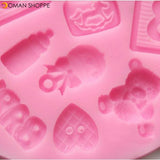 F0490 Silicone Baby Letter Bear Cake Mould Fondant Decoration Mould