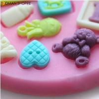 F0490 Silicone Baby Letter Bear Cake Mould Fondant Decoration Mould