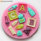 F0490 Silicone Baby Letter Bear Cake Mould Fondant Decoration Mould