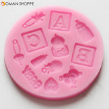 F0490 Silicone Baby Letter Bear Cake Mould Fondant Decoration Mould