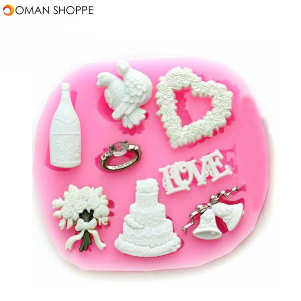 F0633 Silicone Christmas Love Heart Cake Mould Soap Chocolate Mold