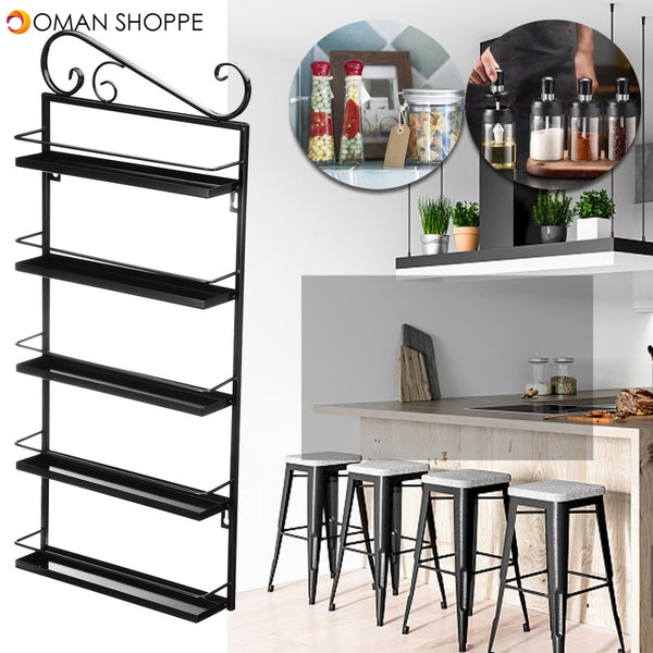 Five-layer Wrought Iron Storage Kitchen Rack Household Bathroom Arrangement for Sitting Room Receives