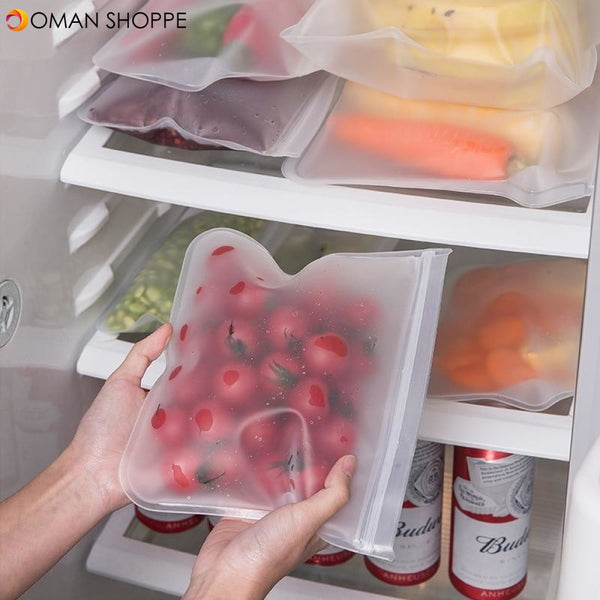 Food Bag Refrigerator Food Storage Bag Fruit and Vegetable Seal Bag Reuse Keep Fresh Zip Lock