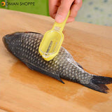 Food-grade ABS Fish Scaler Fish Scale Remover Skin Scales Innovative Lid Design Seafood Tools Kitchen Accessory Fast Cleaning Fish Skin Scraper Cleaner Scaler Kitchenware Peelers