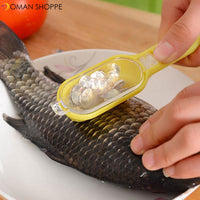 Food-grade ABS Fish Scaler Fish Scale Remover Skin Scales Innovative Lid Design Seafood Tools Kitchen Accessory Fast Cleaning Fish Skin Scraper Cleaner Scaler Kitchenware Peelers