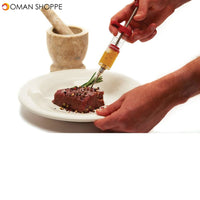 Food Grade PP Stainless Steel Needles Spice Syringe Set BBQ Meat Flavor Injector Kitchen Sauce Marinade Syringe Accessory