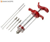 Food Grade PP Stainless Steel Needles Spice Syringe Set BBQ Meat Flavor Injector Kitchen Sauce Marinade Syringe Accessory