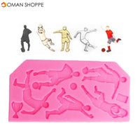 Food Grade Silicone Cake Mold DIY Chocalate Cookies Ice Tray Baking Tool Football Player Shape