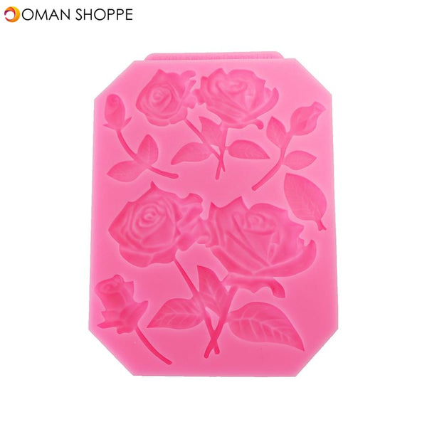 Food Grade Silicone Cake Mold DIY Chocalate Cookies Ice Tray Baking Tool Rose Shape