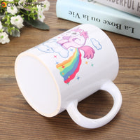 Funny Rainbow Unicorn Ceramic Mug Coffee Milk Tea Cup Home Office Christmas Kids Gift