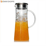 Glass Kettle Two-way Outlet Water Jug Heat Resistant Transparent Tea Pot Stainless Steel Strainer